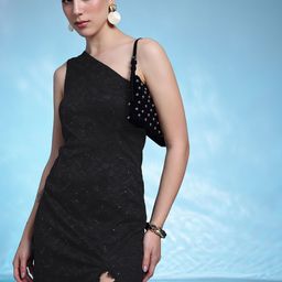 bebe Floral One Shoulder Bodycon Dress-picture-9