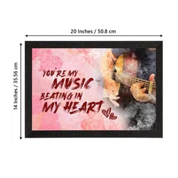 eCraftIndia Black & Pink You are my MUSIC beating in MY HEART Love Quote Satin Matt Texture UV Art Painting image 4