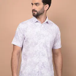 Crimsoune Club Men Classic Slim Fit Floral Printed Casual Shirt image 1