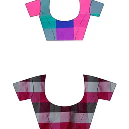 SHAIBO SAREE Checked Silk Cotton Handloom Uppada Saree image 2