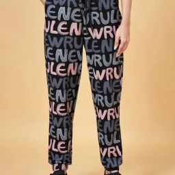 Ajile by Pantaloons Black Cotton Printed Joggers-picture-5