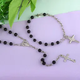 MEMOIR Silver Plated Rosary Beaded Necklace & Bracelet-picture-43