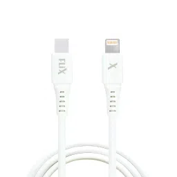 Flix Beetel USB Type C to Lightning Cable 20 W 480 Mbps Data Transfer Rate 1 m Cable Length White, XCD-RPCL120-picture-48