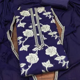 HERE&NOW Embellished Jacquard Unstitched Dress Material image 2