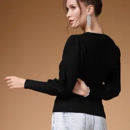 Mafadeny Black Regular Fit Pullover image 2