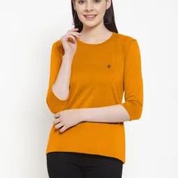 Friskers Women Gold-Toned Solid T-shirt-image-38