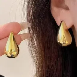 NAVJAI 3 Pairs Western Teardrop Faux Pearl Stud Crystal Earring Stud Set image 3