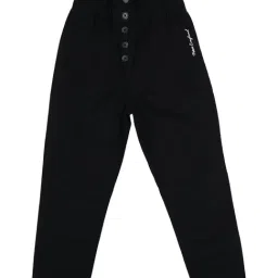 Peter England Kids Black Solid Trousers-picture-38