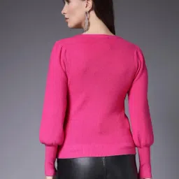 Mafadeny Fusia Pink Regular Fit Pullover image 2