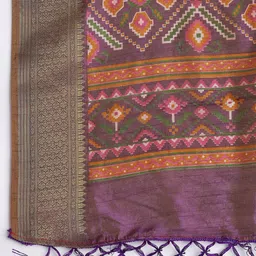Meena Bazaar Geometric Woven Design Art Silk Unstitched Dress Material image 4