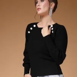 Mafadeny Black Regular Fit Pullover image 4