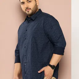 Sztori Men Plus Size Classic Printed Pure Cotton Casual Shirt image 2