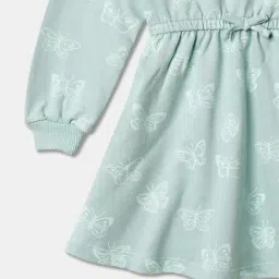 R&B Kids Light Green Printed Regular Fit Dress image 4