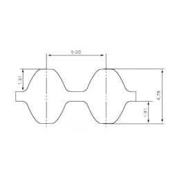 Mitsuboshi 25 mm Width 146 No of Teeths Timing Belt S5M Type Chloroprene Rubber, 250DS5M730G image 2