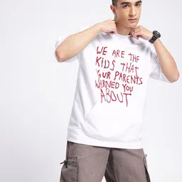 glitchez Street Cool Typography Printed Kangaroo Pocket Oversized Sweatshirt image 2