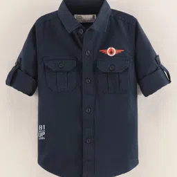 Jash Kids Full Sleeves Shirt Placement Print- Blue-picture-13
