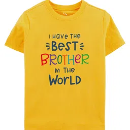 Zeezeezoo Rakhi Theme Half Sleeves I Have The Best Brother Printed Tee - Yellow image 1