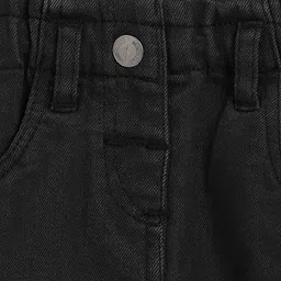 MINI KLUB Cotton Woven Solid Frayed Shorts - Black image 4