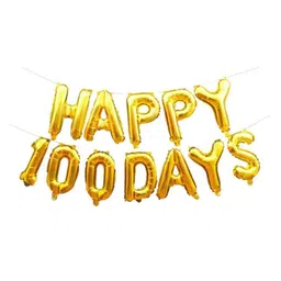 Untumble Happy 100 Days Foil Balloon & Crown Balloon Set- Gold image 4