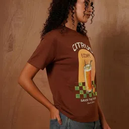 Mast & Harbour Women Printed Relaxed Fit T-shirt image 2