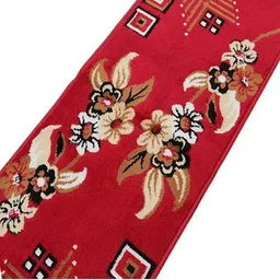 Samjeeda Handloom carpets Red Geometric Anti-Skid Woollen Carpet-picture-35