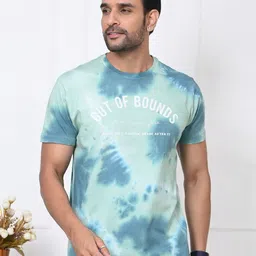 ARBOUR Men Tie and Dye Printed Slim Fit Cotton T-shirt-picture-38