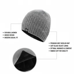 iSWEVEN Unisex Woollen Beanie image 5