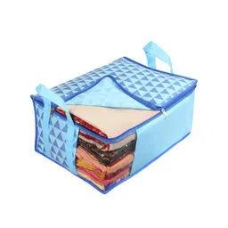 prettykrafts Set Of 9 Blue & White Printed Saree Organisers image 5