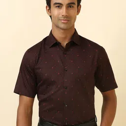 Allen Solly Slim Fit Micro Ditsy Printed Pure Cotton Formal Shirt-image-74