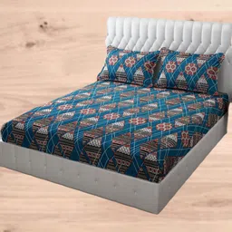 WELLNEST Unisex Blue Bedsheets image 1