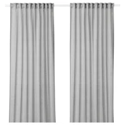 ikea hilja Curtains, 1 pair, grey/with heading tape, 145x250 cm-picture-13