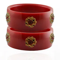 Vidhya Kangan Red Plastic Bangles-picture-37