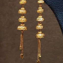 Anshenterpris 2 Gram Gold-Plated Hanging Sui Dhaga Dome Shaped Jhumkas image 2