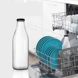 1ST TIME Set Of 2 Transparent Glass Freezer Safe Water Bottle image 2