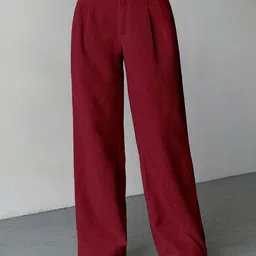 RAJOVATI Women Loose Fit Pleated Trousers-image-60
