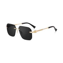 Being Better Unisex Black Lens & Gold-Toned Rectangle Sunglasses with-picture-38