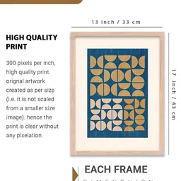 Kotart White & Blue 3 Piece Wood Abstract Wall Paintings image 3