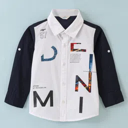 INFINITY Full Sleeves Typography Printed Shirt - White-picture-10