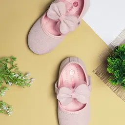 Mine Sole Shimmered Bow Applique Detailed Mary Jane Ballerinas - Pink-picture-15