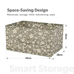Kuber Industries Beige Printed Non-Woven Wardrobe Storage Organisers With Handle image 4