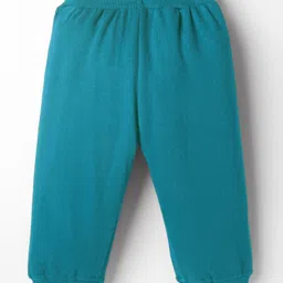 Tango Looper Knit Full Length Lounge Pant With Text Print - Teal Blue image 2
