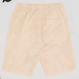 Pantaloons Junior Cotton Flax Woven Solid Shorts - Cream image 4