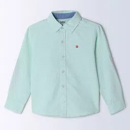 Milou Cotton Full Sleeves Striped Bio Washed Shirt - Light Green image 5