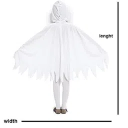 Kaku Fancy Dresses Halloween Theme Full Sleeves Costume Set - White & Black image 5