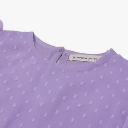 PURPLE UNITED KIDS Cotton Blend Woven Sleeveless Swiss Dots Embroidered & Frill Detailed Top - Lavender image 5