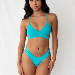 Bartus V-Neck Wrap Design Criss Cross Swim Bikini Set-picture-20