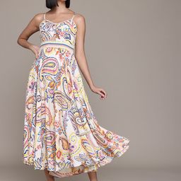 Label Ritu Kumar Ethnic Motifs Print Crepe Fit & Flare Midi Dress-picture-8