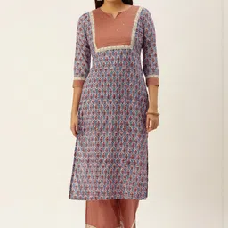 KALINI Women Ethnic Motifs Printed Cotton Kurta with Palazzos-image-30