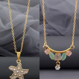 SZN Set Of 2 Stainless Steel Gold-Plated Necklaces And Chains-picture-42