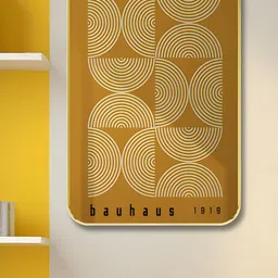 Livin'luxe Brown & White Bauhaus Geometric Wall Art-picture-40